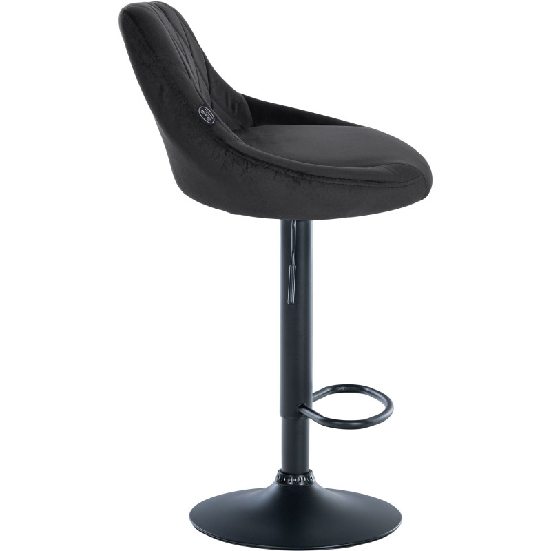 Tabouret de bar Lazio velours noir noir