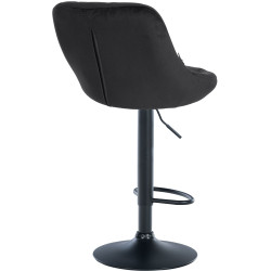 Tabouret de bar Lazio velours noir noir