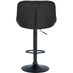 Tabouret de bar Lazio velours noir noir