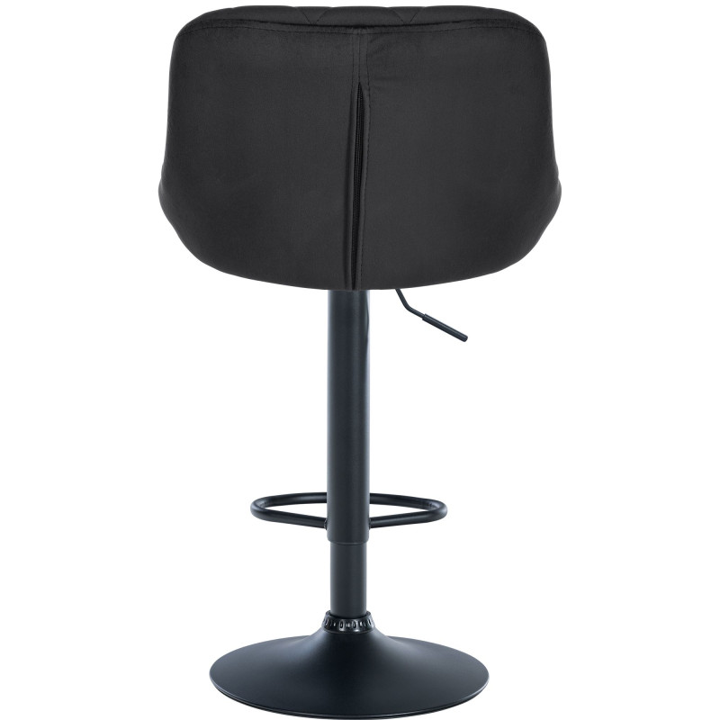 Tabouret de bar Lazio velours noir noir