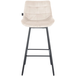 Set di 4 sgabelli da bar Weston girevole crema,Velluto