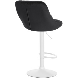Tabouret de bar Lazio velours blanc noir