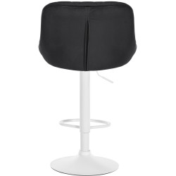 Tabouret de bar Lazio velours blanc noir