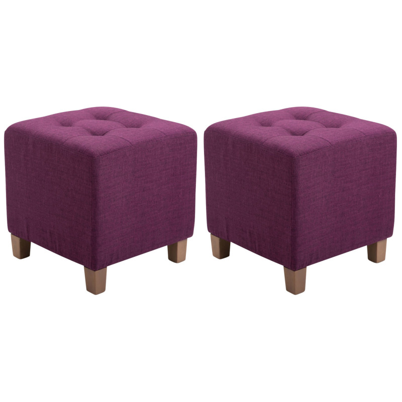Lot de 2 tabourets Pharaon, violet clair antique