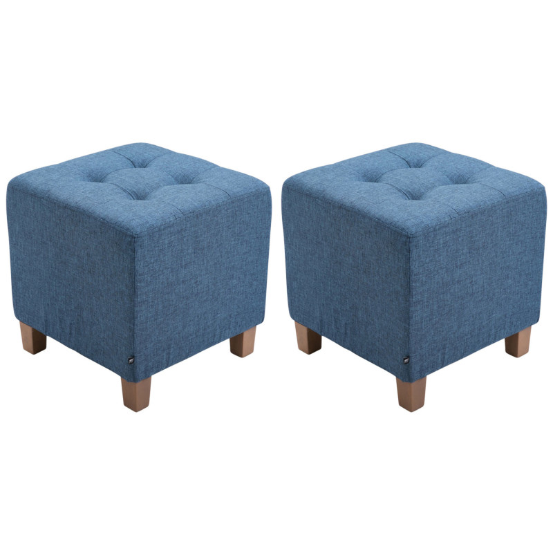 Lot de 2 tabourets Pharaon, bleu clair antique