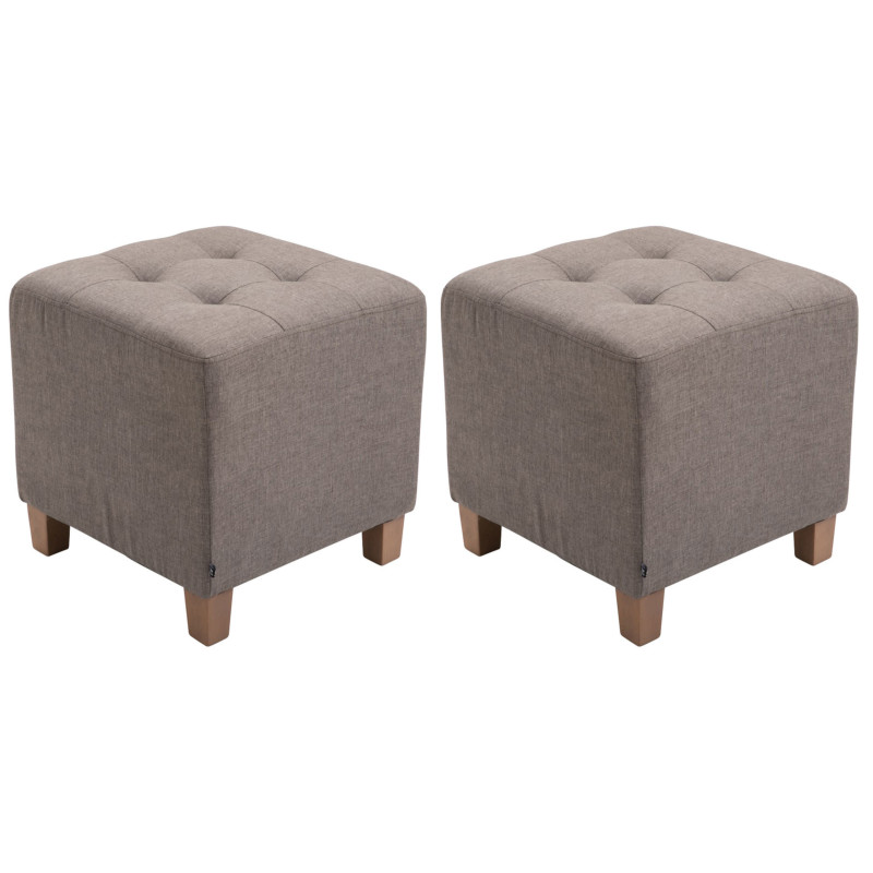 Lot de 2 tabourets Pharaon, taupe clair antique
