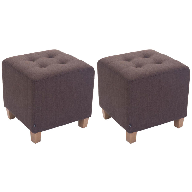 Lot de 2 tabourets Pharaon, marron clair antique