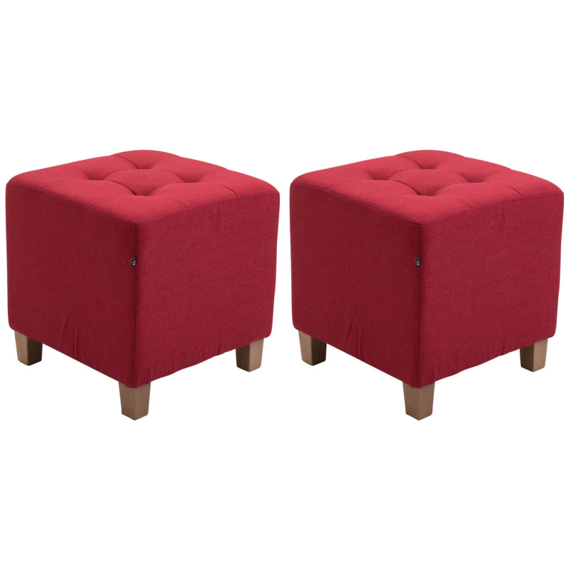 Lot de 2 tabourets Pharaon, rouge clair antique