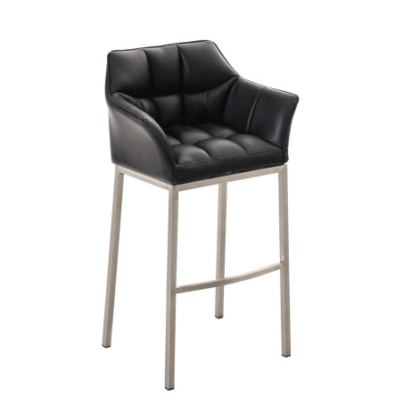 Tabouret de bar Damaso E avec piètement à 4 pieds noir