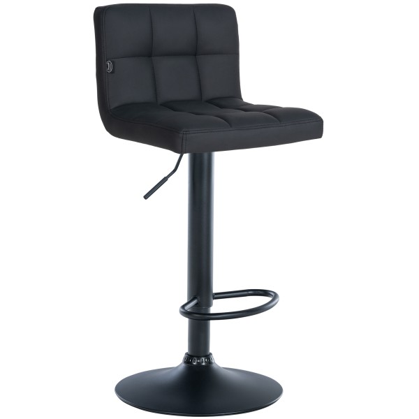 Tabouret de bar Feni simili cuir noir