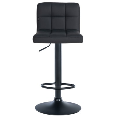 Tabouret de bar Feni simili cuir noir