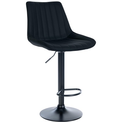 Tabouret de bar Toni simili cuir noir