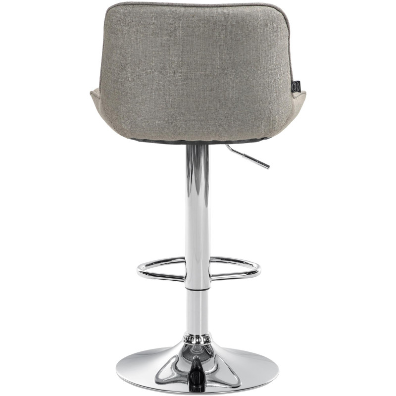 Tabouret de bar Vonore tissu chrome taupe