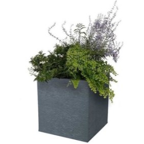 EDA PLASTIQUE Bac a fleurs carrÈ Graphit - 57 L - 49,5 x 49,5 x 49,5 cm - Gris anthracite