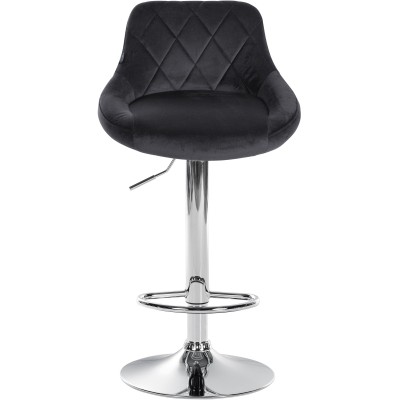 Tabouret de bar Lazio velours chrome