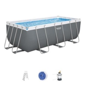 Piscine hors sol Power Steel™ 412 x 201 x 122cm, filtre a sable, échelle, diffuseur Chemconnect™