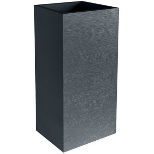 EDA Pot de fleurs haut carrÈ Graphit - 39,5 x 39,5 x H 80 cm - 31 L - Gris anthracite