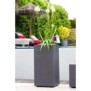 EDA Pot de fleurs haut carrÈ Graphit - 39,5 x 39,5 x H 80 cm - 31 L - Gris anthracite