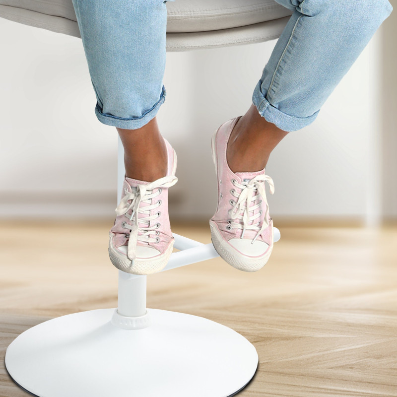 Tabouret de bar Damar velours blanc crème