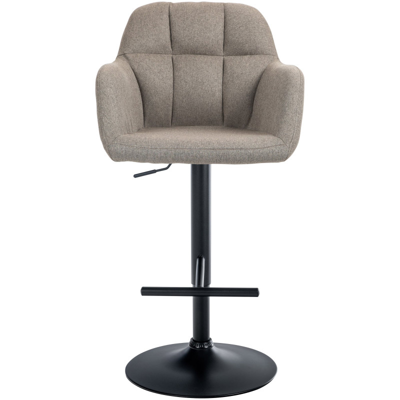 Tabouret de bar Natoma tissu noir taupe