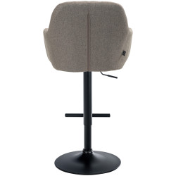 Tabouret de bar Natoma tissu noir taupe