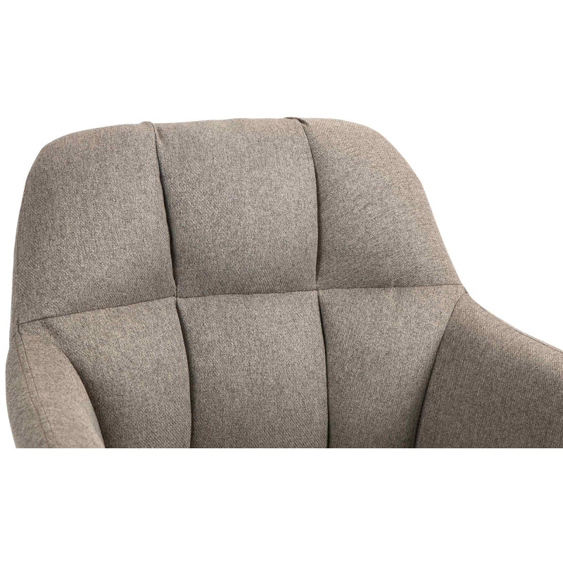Tabouret de bar Natoma tissu noir taupe