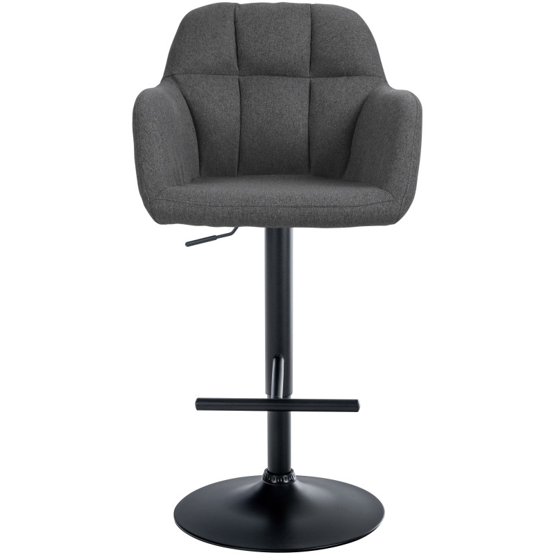 Tabouret de bar Natoma tissu noir gris foncé