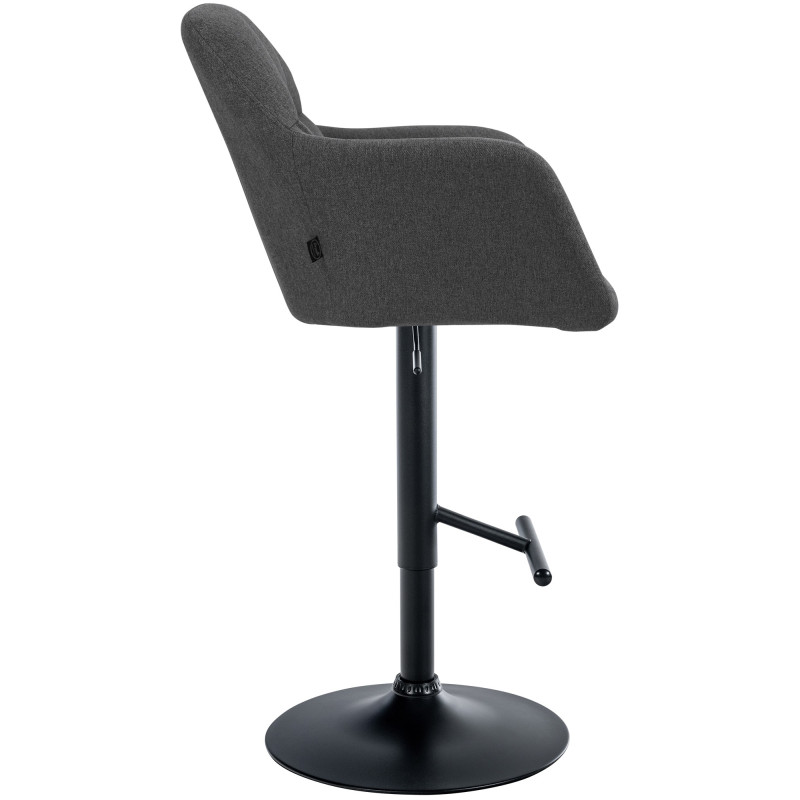 Tabouret de bar Natoma tissu noir gris foncé