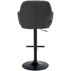 Tabouret de bar Natoma tissu noir gris foncé