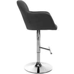 Tabouret de bar Natoma tissu chrome noir