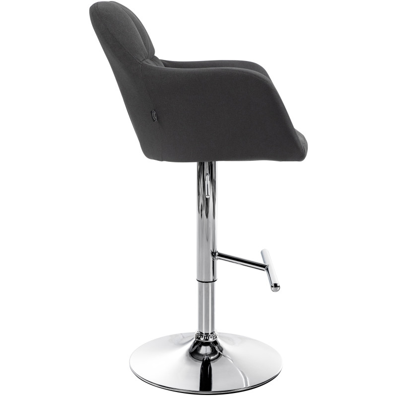 Tabouret de bar Natoma tissu chrome noir