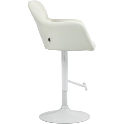 Tabouret de bar Natoma tissu blanc crème