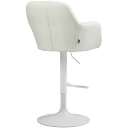 Tabouret de bar Natoma tissu blanc crème