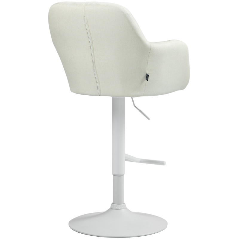 Tabouret de bar Natoma tissu blanc crème