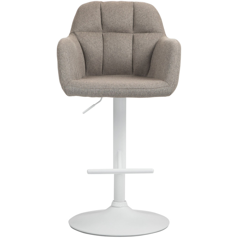 Tabouret de bar Natoma tissu blanc taupe