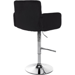 Lot de 2 tabourets de bar Los Angeles velours chrome noir