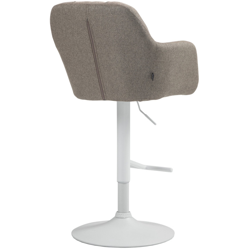 Tabouret de bar Natoma tissu blanc taupe