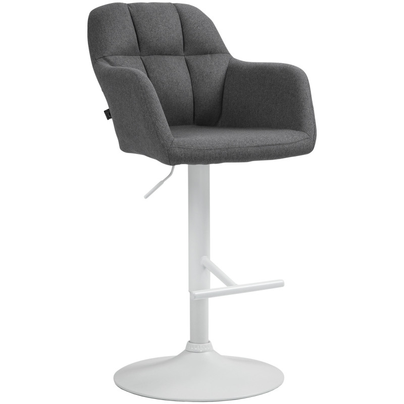 Tabouret de bar Natoma tissu blanc gris foncé