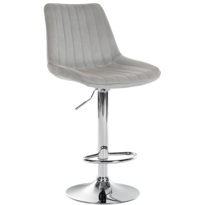 Tabouret de bar Toni velours chromé