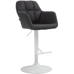 Tabouret de bar Natoma tissu blanc noir