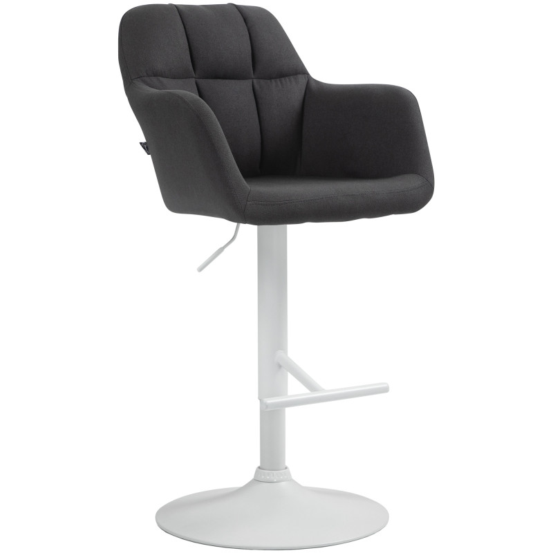 Tabouret de bar Natoma tissu blanc noir