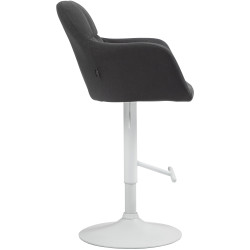 Tabouret de bar Natoma tissu blanc noir