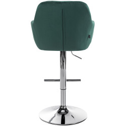 Tabouret de bar Natoma velours vert chrome