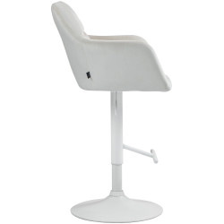 Tabouret de bar Natoma velours blanc crème