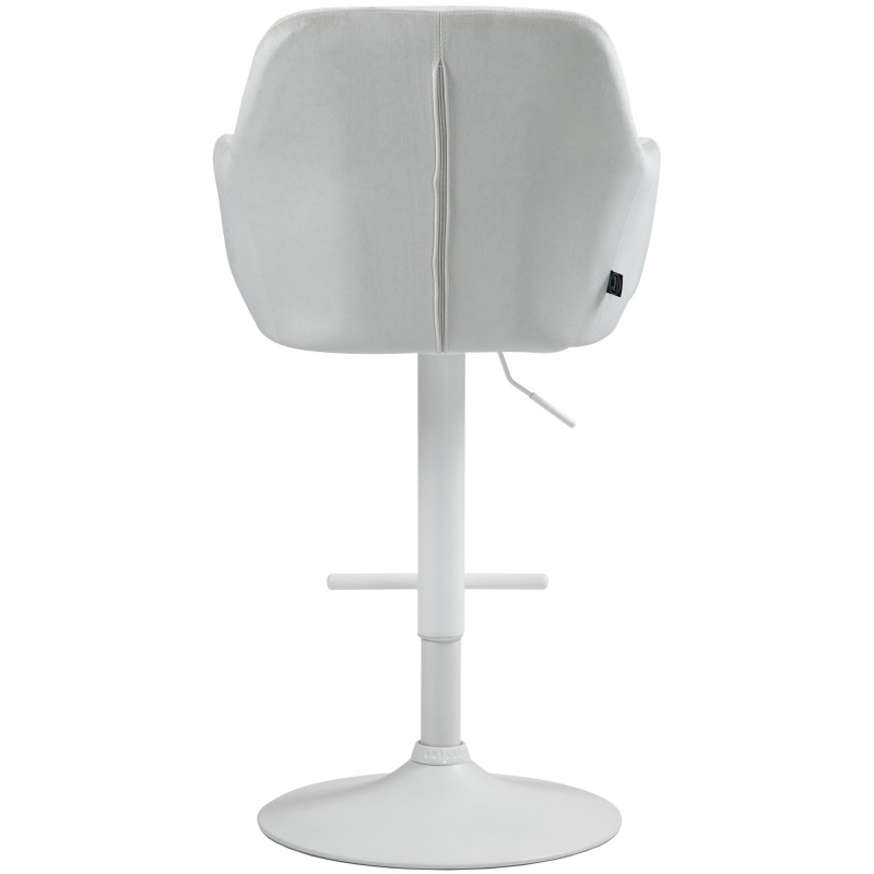 Tabouret de bar Natoma velours blanc crème