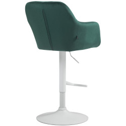 Tabouret de bar en velours Natoma blanc vert