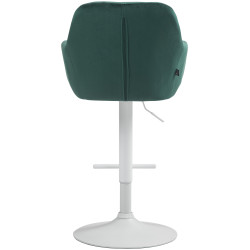 Tabouret de bar en velours Natoma blanc vert