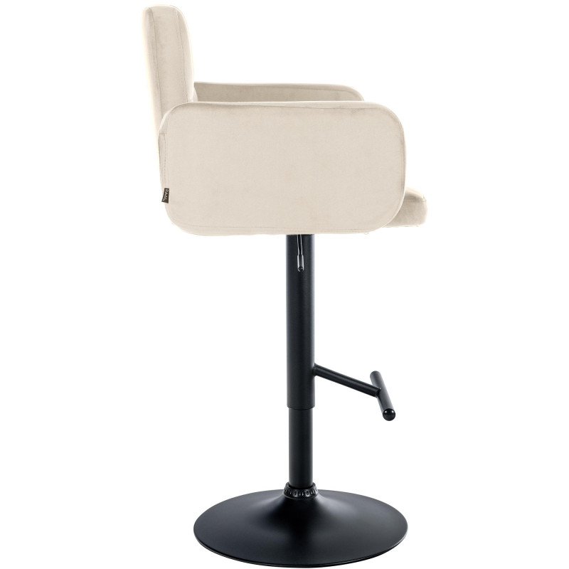 Lot de 2 tabourets de bar Los Angeles velours noir crème