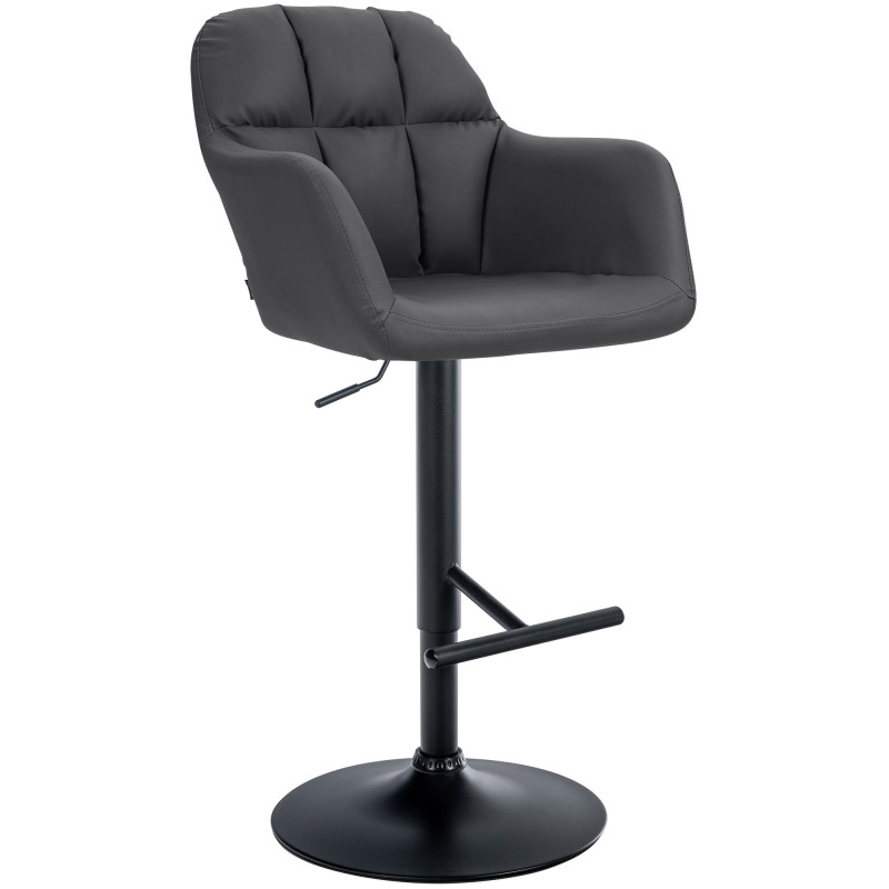 Tabouret de bar Natoma simili cuir noir noir