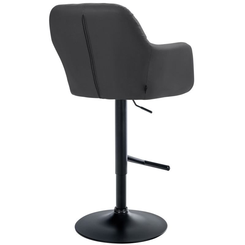 Tabouret de bar Natoma simili cuir noir noir